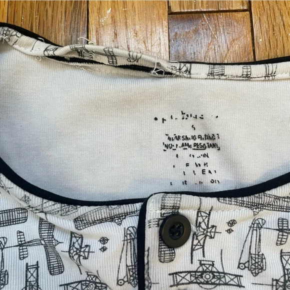 Petit Clair Airplane Pajama Set Boys Size 16 White / Black - Picture 5 of 16